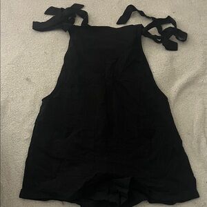 Black Tie-Shoulder Romper
